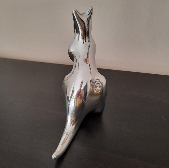 Vintage Hoselton Polished Aluminum Sculpture Kangaroo RARE - Picture 5 of 10